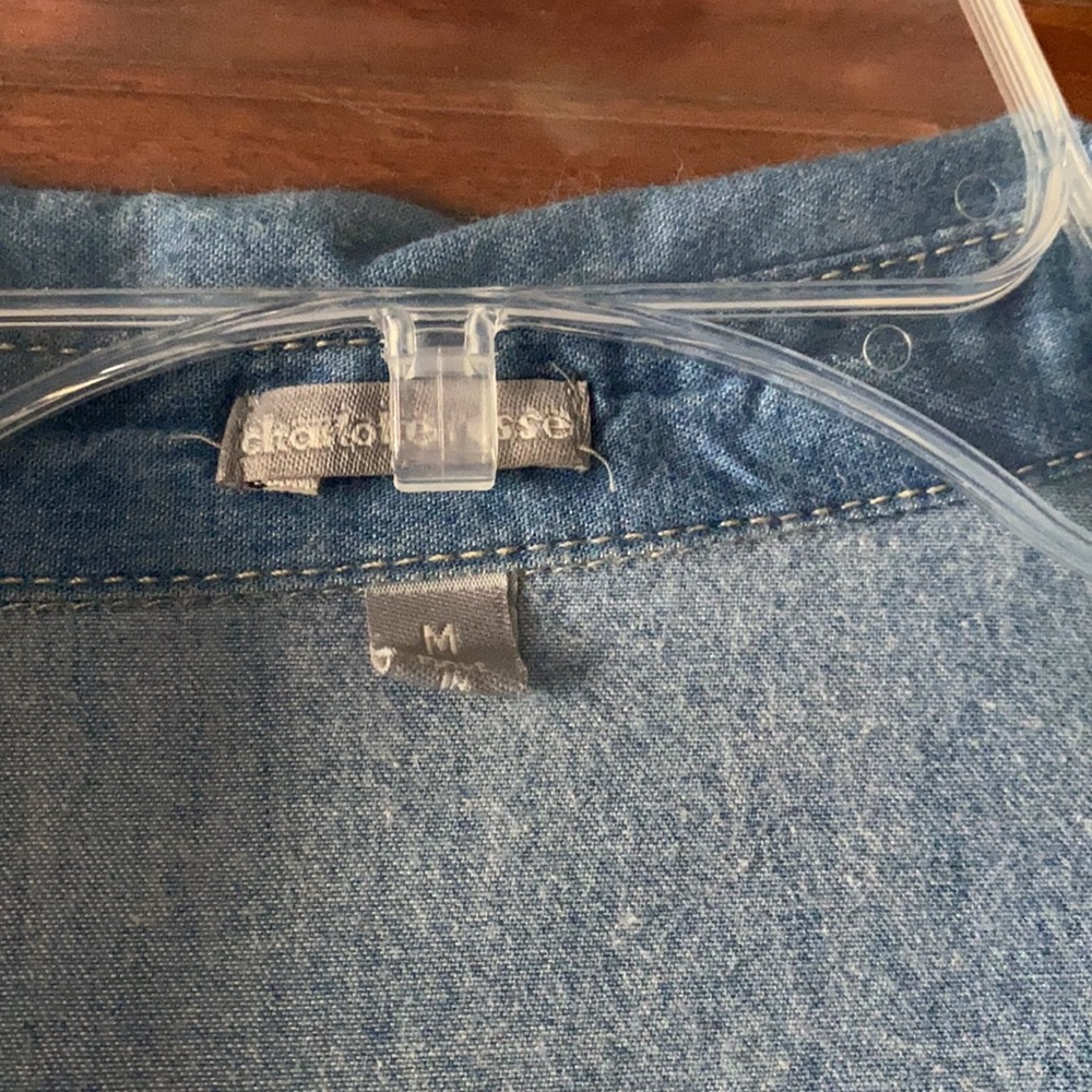 Charolette Russe denim shirt size medium. - Picture 2 of 5